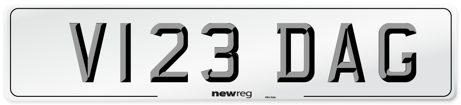 V123 DAG Number Plate from New Reg